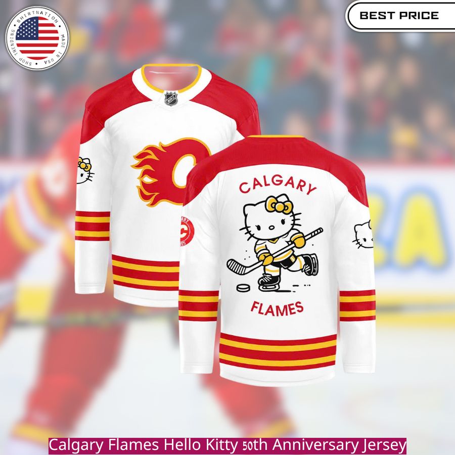 Calgary Flames Hello Kitty 50th Anniversary Jersey