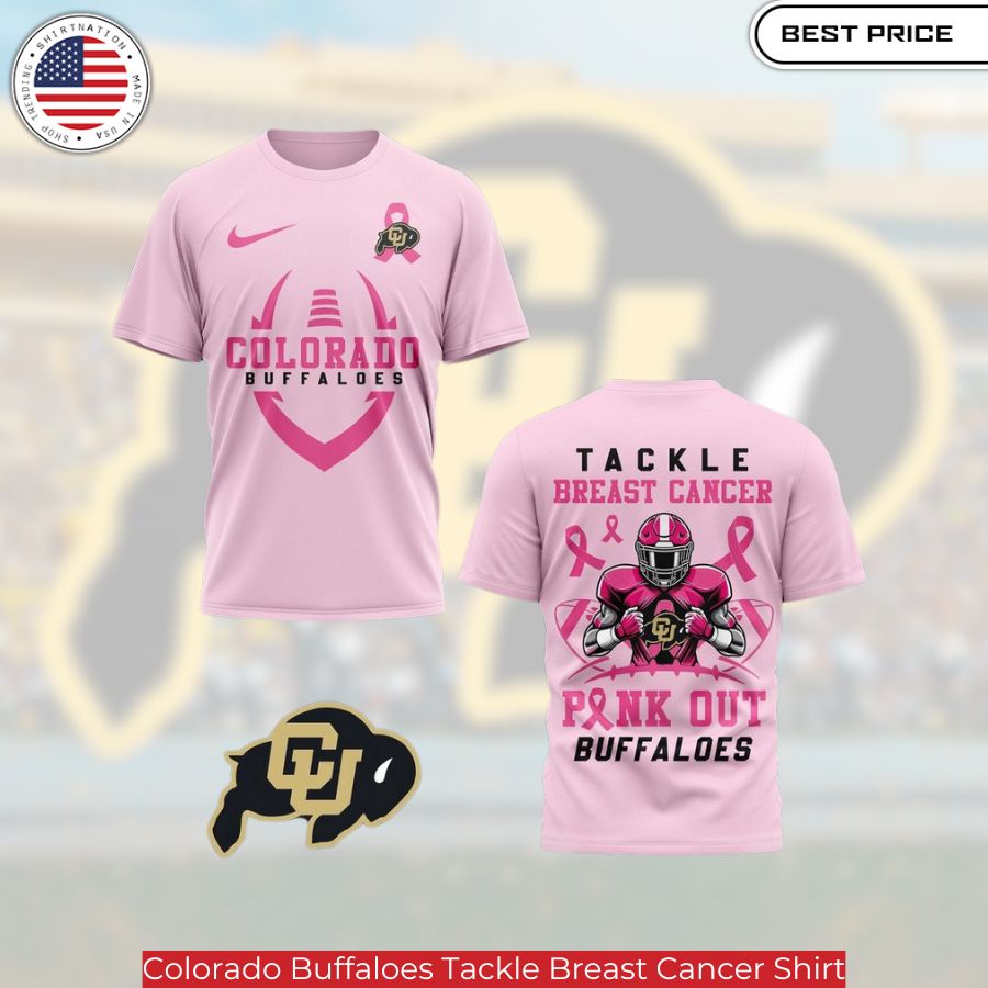 Colorado Buffaloes Tackle Breast Cancer Shirt, a comfortable fit, perfect for game days or casual wear,