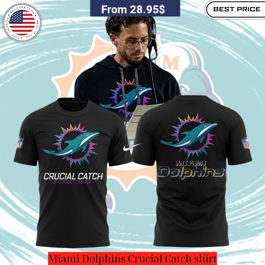 Miami Dolphins Crucial Catch shirt black unisex t shirt