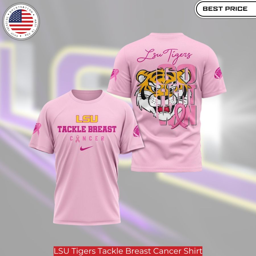 LSU Tigers Tackle Breast Cancer Shirt , the LSU Tigers logo and bold colors.