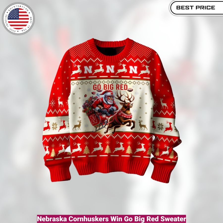 Nebraska Cornhuskers Win Go Big Red Sweater- cozy, fashionable, versatile