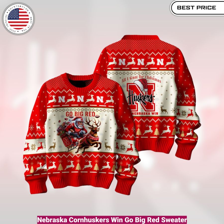 Nebraska Cornhuskers Win Go Big Red Sweater- cozy, fashionable, versatile