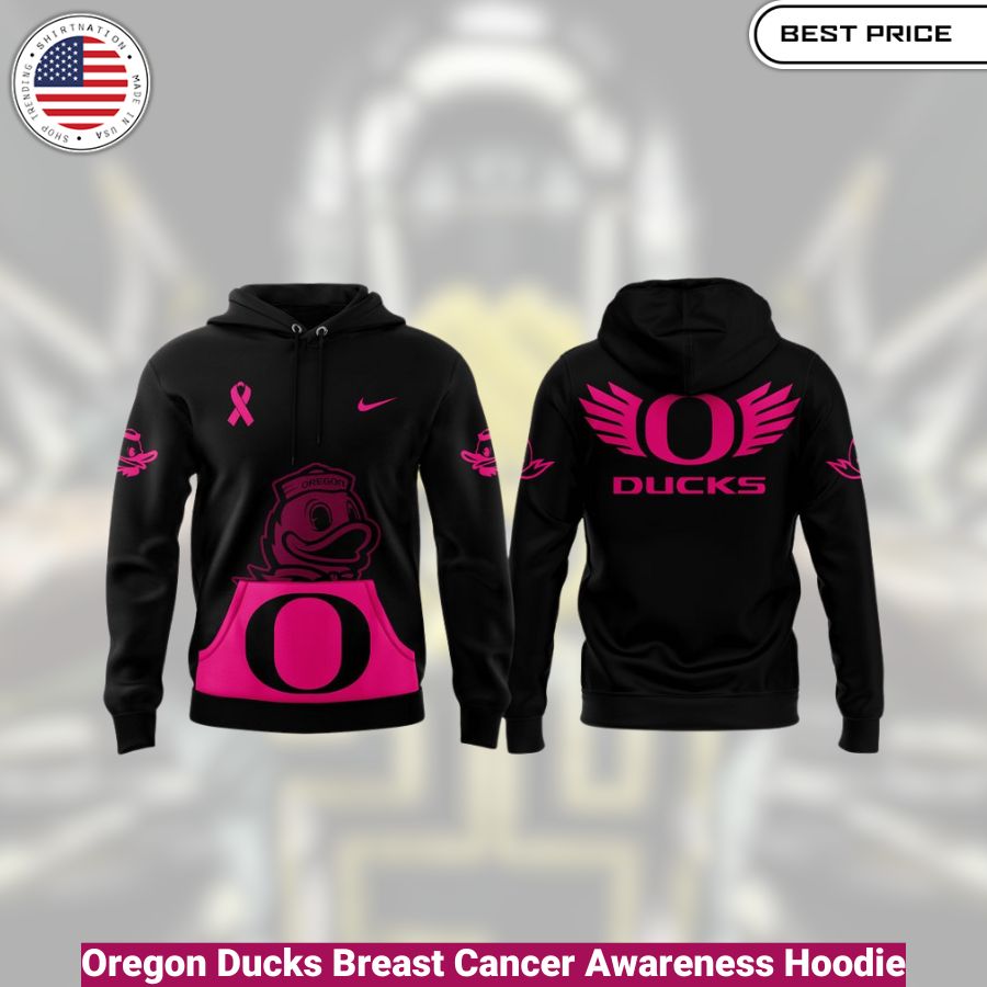 Oregon Ducks Breast Cancer Awareness Hoodie, comfortable, warm, iconic