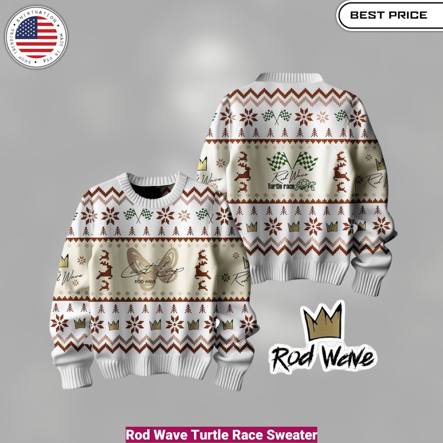 Rod Wave Turtle Race Sweater- cozy, fashionable, versatile