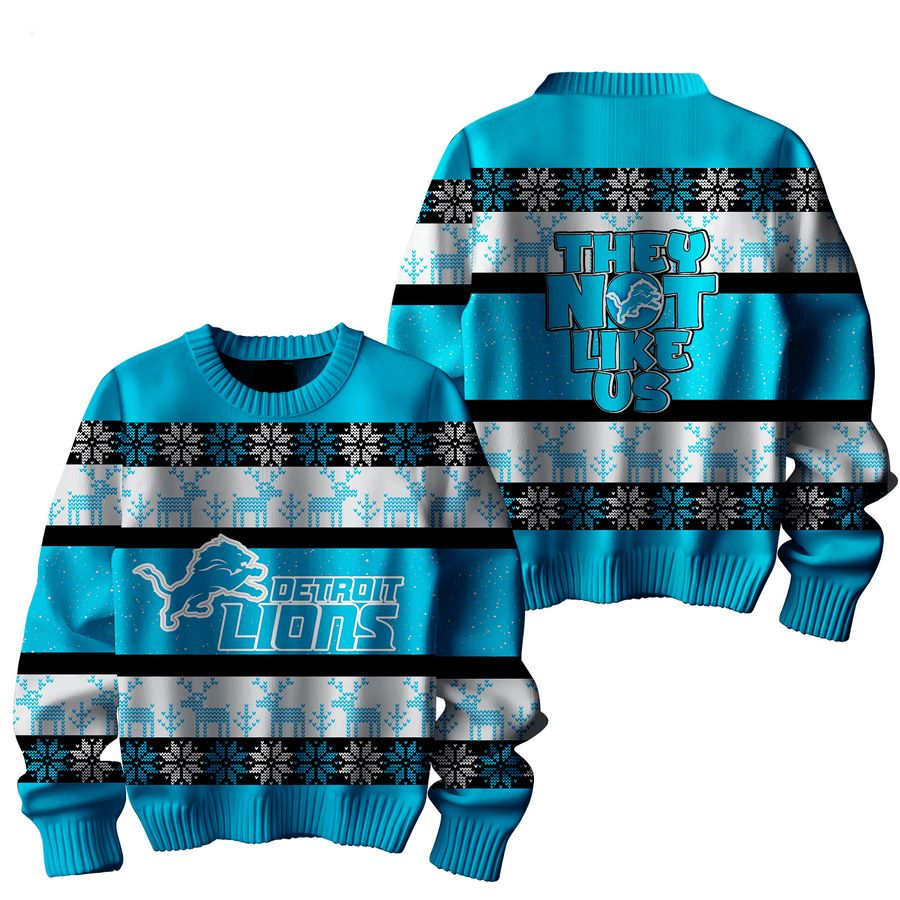 Detroit Lions They Not Like Us Sweater ,fan sweater, blue color.