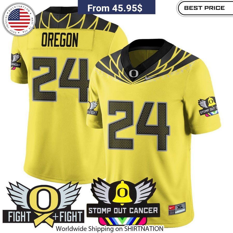 Oregon Ducks Stomp Out Cancer Football Jersey Great, I liked it